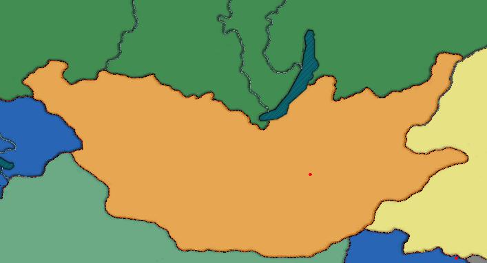 Mongolia in relation to its neighbors